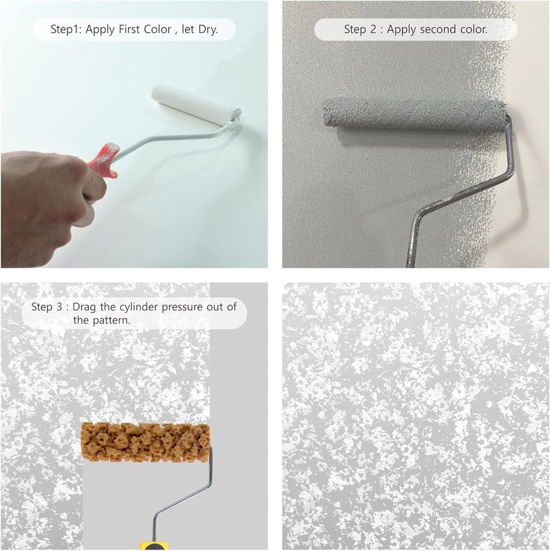 Hanroy Sponge Paint Roller Small 6" for Texture Painting Decorators Brush Tool, Fast and Easy Pattern Art Sponge Roller for Home Wall(M60) - Image 3